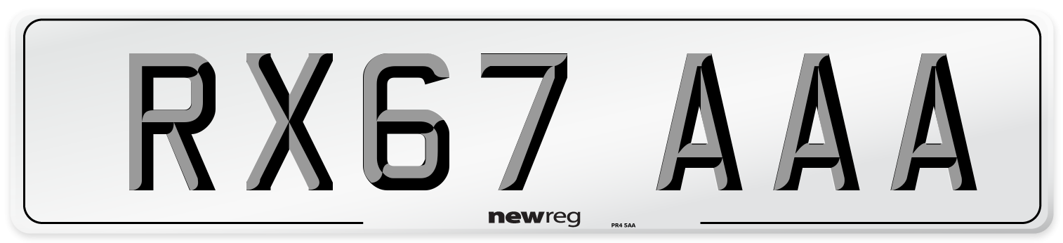 RX67 AAA Number Plate from New Reg